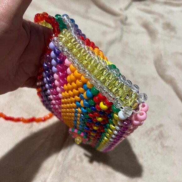 Kandi Beaded purse pocketbook bag pouch or shoulder purse. Fun festival vibes ra - Picture 11 of 11